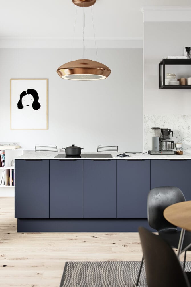 AUBO Kjøkken med Fenix-overflate Blå